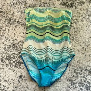 Gottex strapless one piece Swimsuit size Large